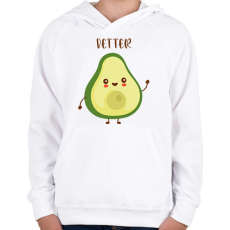 PRINTFASHION Better (half) - Gyerek kapucnis pulóver - Fehér