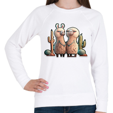 PRINTFASHION BETTER together - I Love You - cuki szerelmes lámás minta - Női pulóver - Fehér női pulóver, kardigán