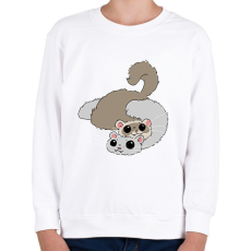 PRINTFASHION Bézs és fehér színű vadászgörény - Gyerek pulóver - Fehér