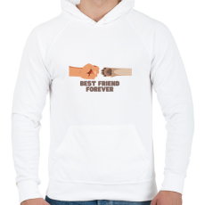PRINTFASHION BFF - Best Friend Forever - Férfi kapucnis pulóver - Fehér
