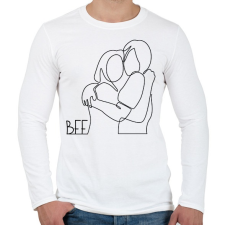 PRINTFASHION BFF - Vonalas minta - Férfi hosszú ujjú póló - Fehér férfi póló