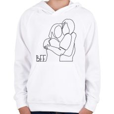 PRINTFASHION BFF - Vonalas minta - Gyerek kapucnis pulóver - Fehér