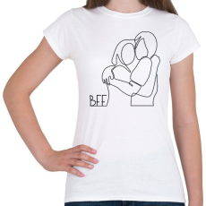 PRINTFASHION BFF - Vonalas minta - Női póló - Fehér