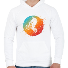 PRINTFASHION Bicajos asztronauta - Férfi kapucnis pulóver - Fehér férfi pulóver, kardigán