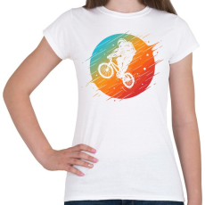 PRINTFASHION Bicajos asztronauta - Női póló - Fehér