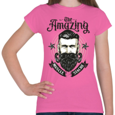 PRINTFASHION Bicepszbajusz - Női póló - Rózsaszín női póló