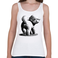 PRINTFASHION Bichon kutyás minta - Női atléta - Fehér női trikó