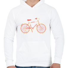 PRINTFASHION Bicikli - Férfi kapucnis pulóver - Fehér