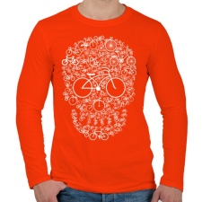 PRINTFASHION Bicikli koponya - Férfi hosszú ujjú póló - Narancs férfi póló