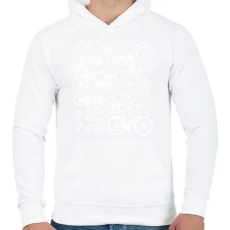 PRINTFASHION Biciklik - Férfi kapucnis pulóver - Fehér