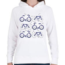 PRINTFASHION Biciklik - Női kapucnis pulóver - Fehér női pulóver, kardigán