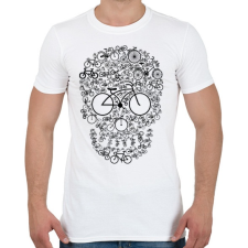 PRINTFASHION Biciklis koponya - Férfi póló - Fehér férfi póló
