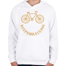 PRINTFASHION Biciklis mosoly - Gyerek kapucnis pulóver - Fehér