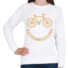PRINTFASHION Biciklis mosoly - Női pulóver - Fehér