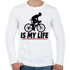 PRINTFASHION Biciklis póló - Férfi hosszú ujjú póló - Fehér