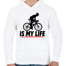 PRINTFASHION Biciklis póló - Férfi kapucnis pulóver - Fehér férfi pulóver, kardigán