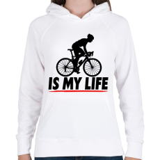 PRINTFASHION Biciklis póló - Női kapucnis pulóver - Fehér