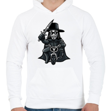 PRINTFASHION Biciklis Vendetta - Férfi kapucnis pulóver - Fehér férfi pulóver, kardigán