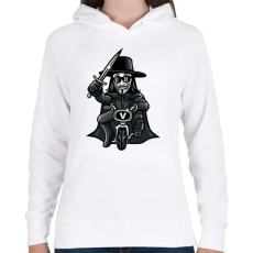 PRINTFASHION Biciklis Vendetta - Női kapucnis pulóver - Fehér