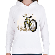 PRINTFASHION Biciklizés - Női kapucnis pulóver - Fehér női pulóver, kardigán