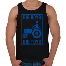 PRINTFASHION Big boys big toys - traktoros - Férfi atléta - Fekete atléta, trikó