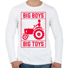 PRINTFASHION Big boys big toys - traktoros - Férfi hosszú ujjú póló - Fehér férfi póló