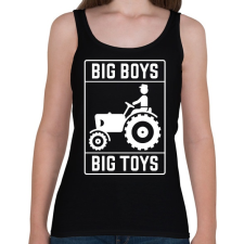 PRINTFASHION Big boys big toys - traktoros - Női atléta - Fekete női trikó