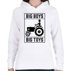 PRINTFASHION Big boys big toys - traktoros - Női kapucnis pulóver - Fehér