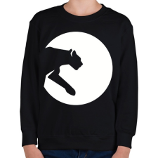 PRINTFASHION Big cat - Gyerek pulóver - Fekete gyerek pulóver, kardigán