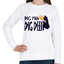 PRINTFASHION Big Man Big Beer (version 2) - Női pulóver - Fehér női pulóver, kardigán