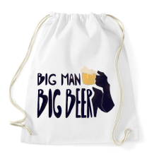 PRINTFASHION Big Man Big Beer (version 2) - Sportzsák, Tornazsák - Fehér kézitáska és bőrönd