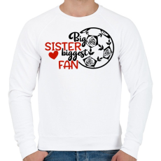 PRINTFASHION Big sister biggest fan - Férfi pulóver - Fehér