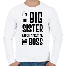 PRINTFASHION Big sister boss - Férfi pulóver - Fehér