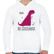 PRINTFASHION Big Sistersaurus - Férfi kapucnis pulóver - Fehér