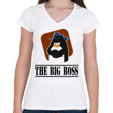 PRINTFASHION bigboss - Női V-nyakú póló - Fehér