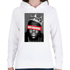 PRINTFASHION Biggie Smalls - Női kapucnis pulóver - Fehér női pulóver, kardigán