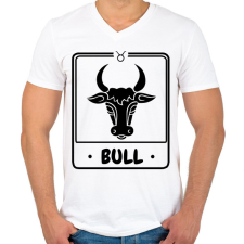 PRINTFASHION bika - Férfi V-nyakú póló - Fehér férfi póló