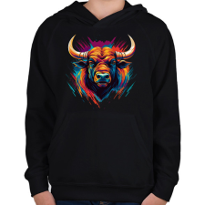 PRINTFASHION Bika  - Gyerek kapucnis pulóver - Fekete gyerek pulóver, kardigán