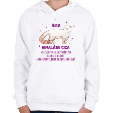 PRINTFASHION Bika - Himalájai cica - Gyerek kapucnis pulóver - Fehér