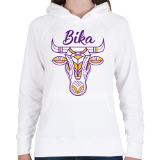 PRINTFASHION Bika horoszkóp - Női kapucnis pulóver - Fehér