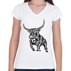PRINTFASHION Bika - Női V-nyakú póló - Fehér