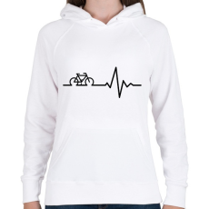 PRINTFASHION Bike in my blood - Női kapucnis pulóver - Fehér