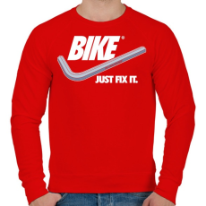 PRINTFASHION Bike Just fix it - Férfi pulóver - Piros