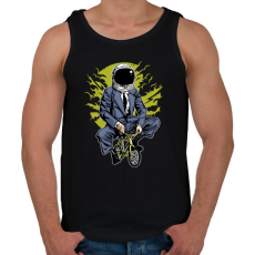 PRINTFASHION Bike To The Moon - Férfi atléta - Fekete