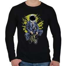 PRINTFASHION Bike To The Moon - Férfi hosszú ujjú póló - Fekete férfi póló