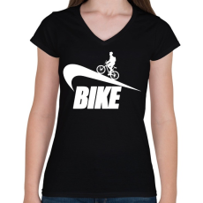 PRINTFASHION Biker - Női V-nyakú póló - Fekete