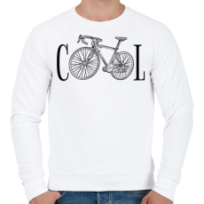 PRINTFASHION Biking is cool - Férfi pulóver - Fehér
