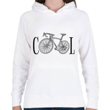 PRINTFASHION Biking is cool - Női kapucnis pulóver - Fehér női pulóver, kardigán