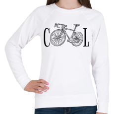 PRINTFASHION Biking is cool - Női pulóver - Fehér