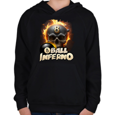 PRINTFASHION Biliárd fekete golyó - Gyerek kapucnis pulóver - Fekete